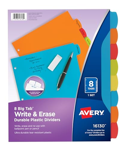 top-tier Avery Big Tab Write & Erase heavy-duty Plastic Collection