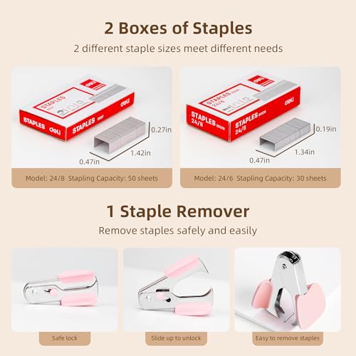 Classic Deli Effortless Desktop Stapler, Heavy Duty Stapler, 40-50 Collection