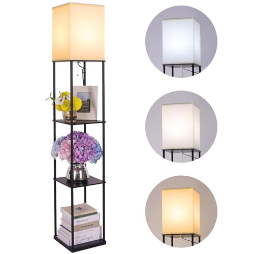 top-tier Gupuzm Floor Lamp with Shelves, Modern Square Kit