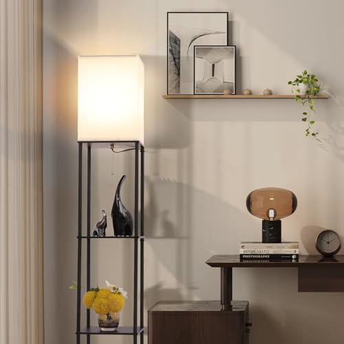 top-tier Gupuzm Floor Lamp with Shelves, Modern Square Kit