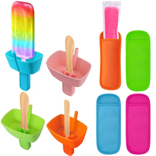 AIERSA 8pcs Popsicle Holders and Ice Pop Set
