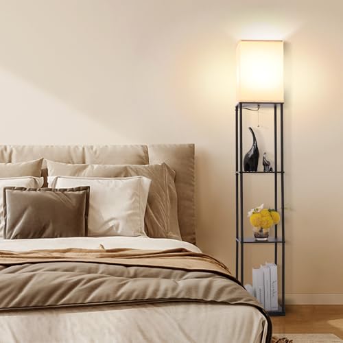 top-tier Gupuzm Floor Lamp with Shelves, Modern Square Kit