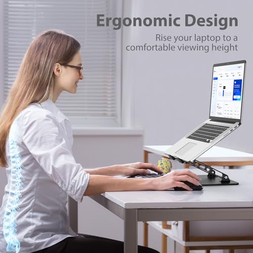 high-quality Adjustable Laptop Stand for Desk, Metal Foldable Laptop Riser Holder, Set