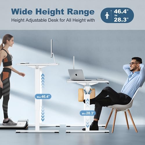 Modern DUMOS 40 Inch Electric Standing Desk Height Adjustable, Sit for Daily Use