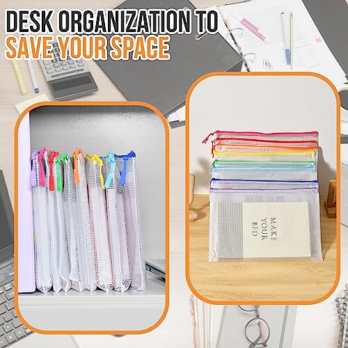 Smart Home 24pcs Mesh Zipper Pouch File Bags Puzzle Storage Bags, A3 Kit
