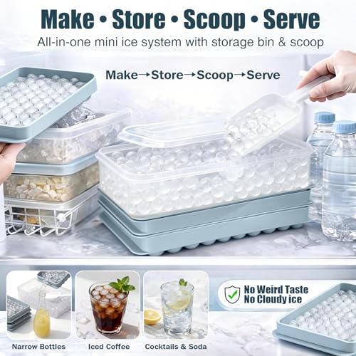 Modern WIBIMEN Mini Ice Cube Trays, 0.55” Tiny Pebble Ice for